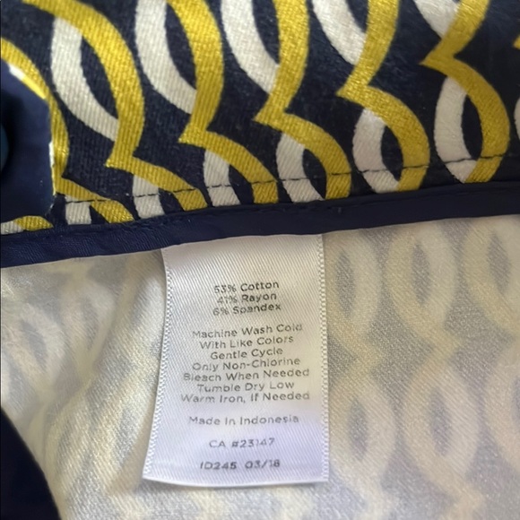 Talbots navy, yellow & white Chatham curvy size 18 slacks. - Picture 4 of 4